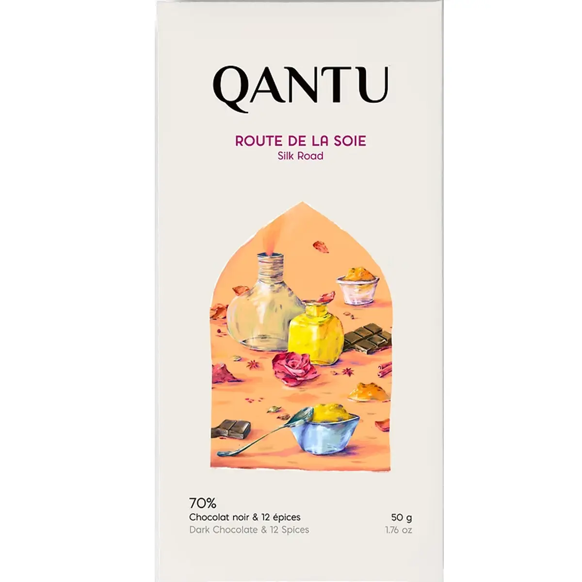 QANTU Silk Road Spices Schokolade mit elf Gewürzen und Blüten