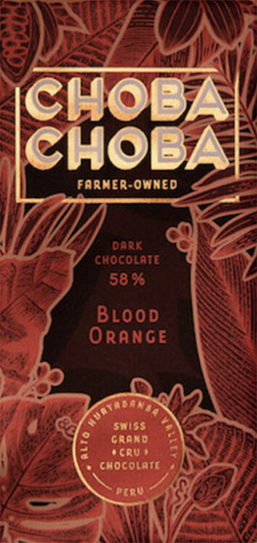 CHOBA CHOBA | Dunkle Schokolade »Blood Orange« 58% 