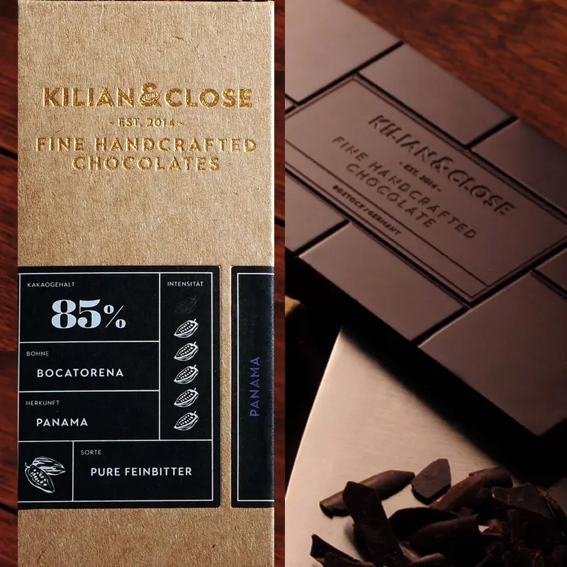 KILIAN & CLOSE | Pure Feinbitterschokolade »Panama« 85% | BIO Panama 85% Schokolade von Kilian Close