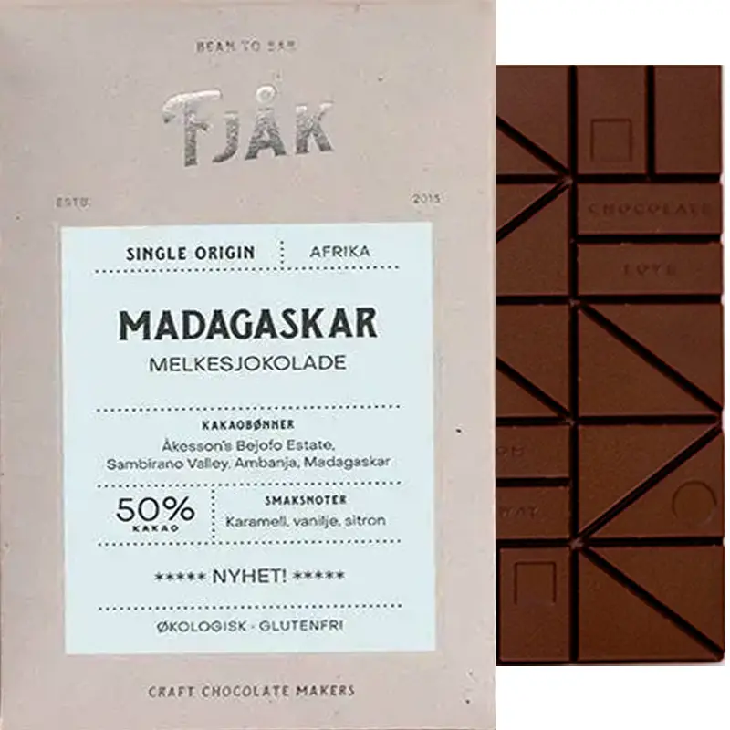 FJAK Chocolate | Milchschokolade »Madagaskar« 50% | BIO | 60g Milchschokolade Madagascar von Fjak Norwegen