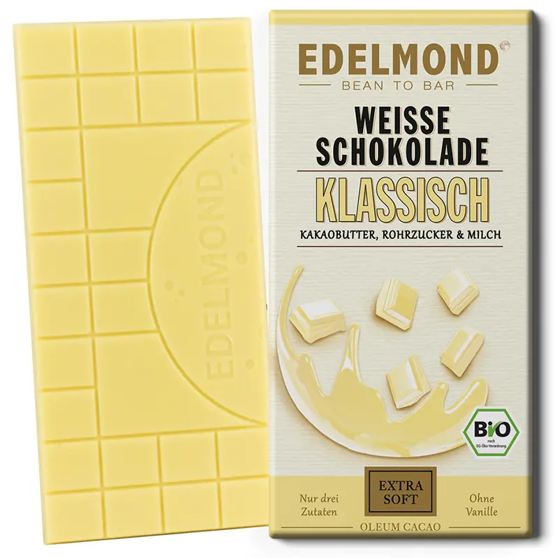 EDELMOND | Weiße Schokolade »Klassisch« 40% | BIO | 80g Klassische Weiße Schokolade von Edelmond