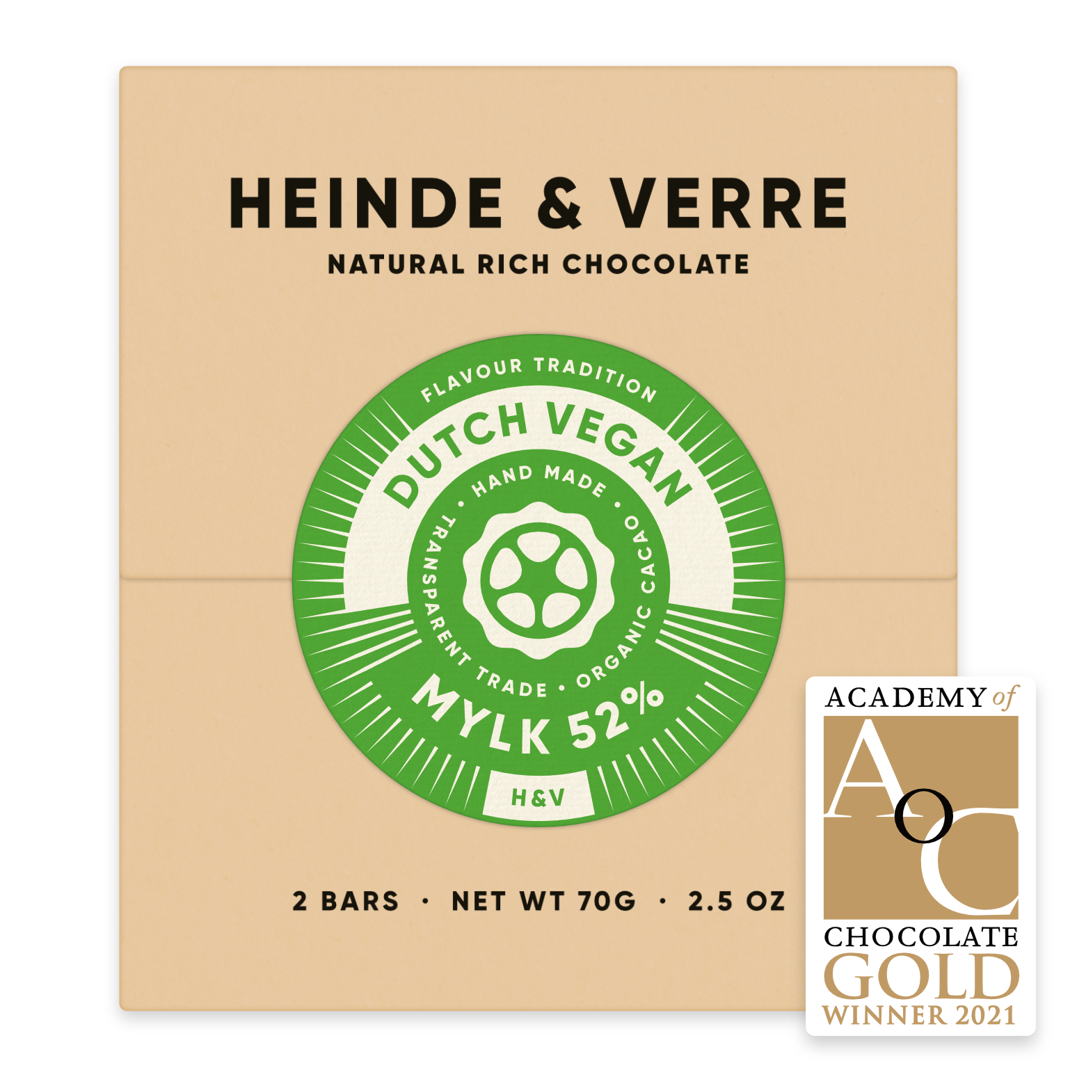 HEINDE & VERRE | Vegane Schokolade Mylk »Dutch Vegan« 52% | 70g