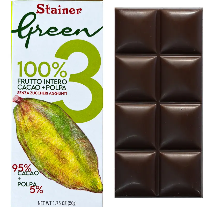 STAINER | Kakaomasse & Kakaopulpe »Green #3 Cacao 95% + Polpa 5%« 100% | 50g STAINER | Kakaomasse & Kakaopulpe »Green #3 Cacao 95% + Polpa 5%« 100% | 50g