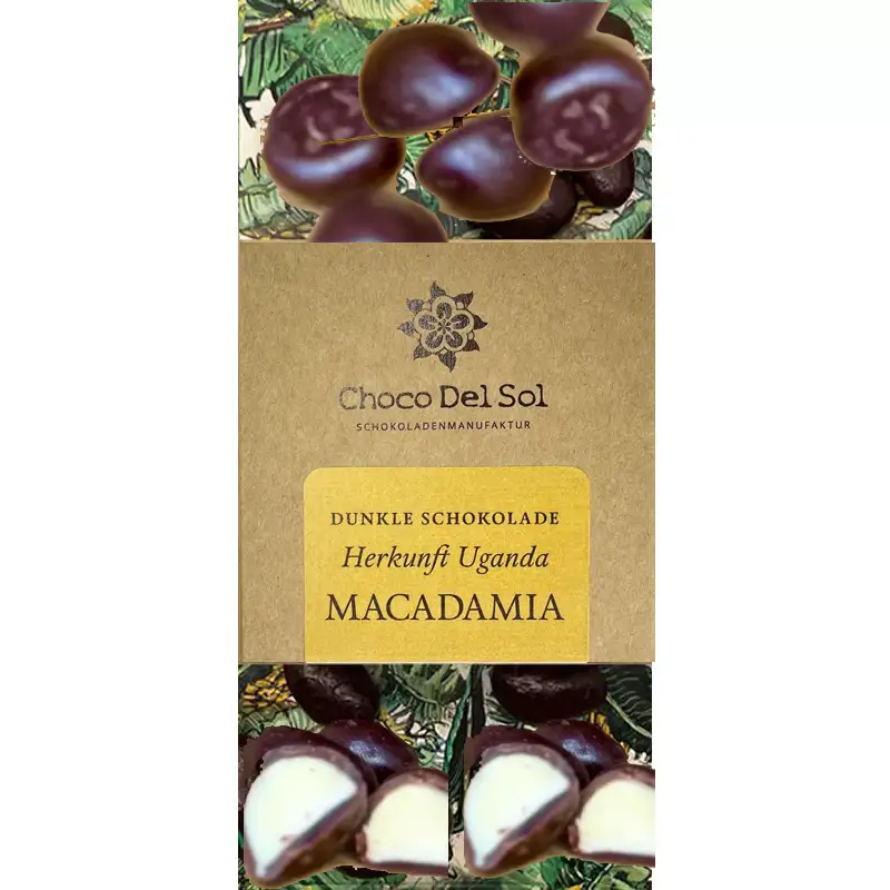Macadamia in dunkler Schokolade von Choco del Sol