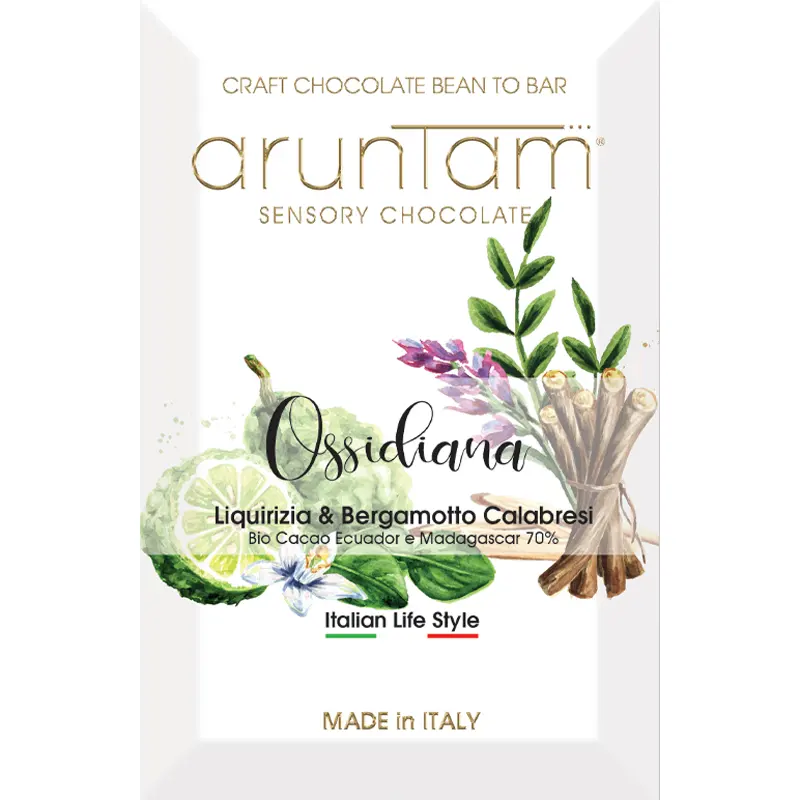 Italienische Schokolade Ossidiana mit Bergamotte von Aruntam