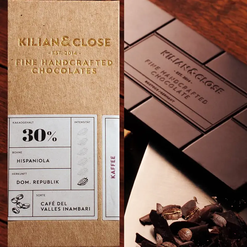 KILIAN & CLOSE | Weisse & Kaffee - vegan | BIO Vegane weiße Schokolade mit Kaffee von Kilian & Close Waren