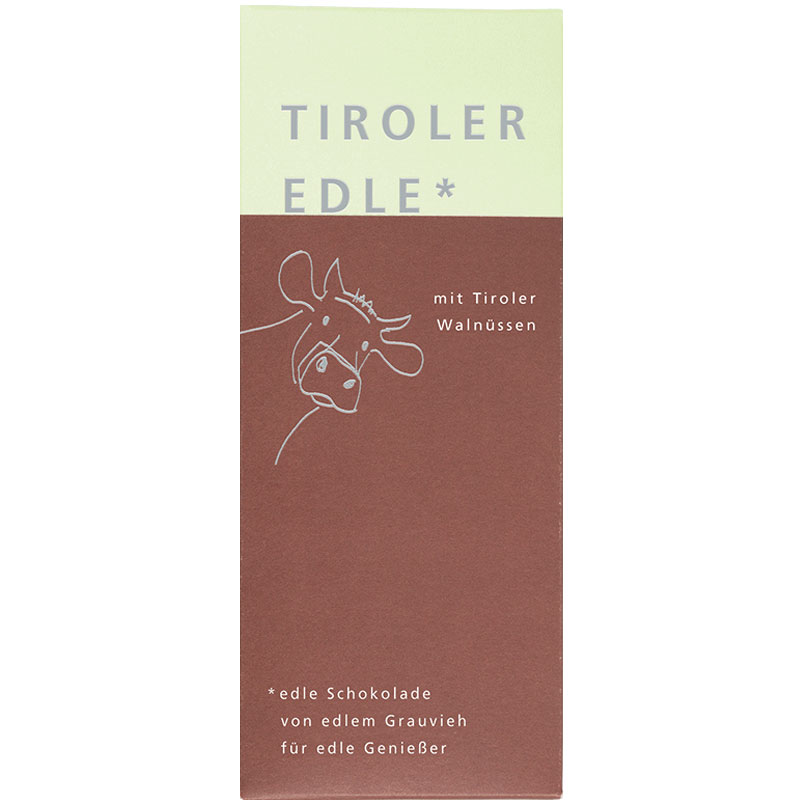 TIROLER EDLE | Milchschokolade »Tiroler Walnüsse« 39% |  50g