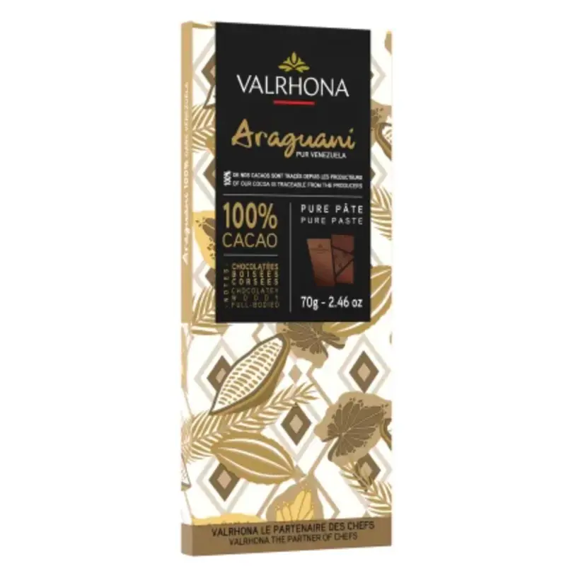 VALRHONA Schokolade | Kakaomasse »Araguani« 100% | 70g Araguani Schokolade 100% kakaomasse von Valrhona Frankreich