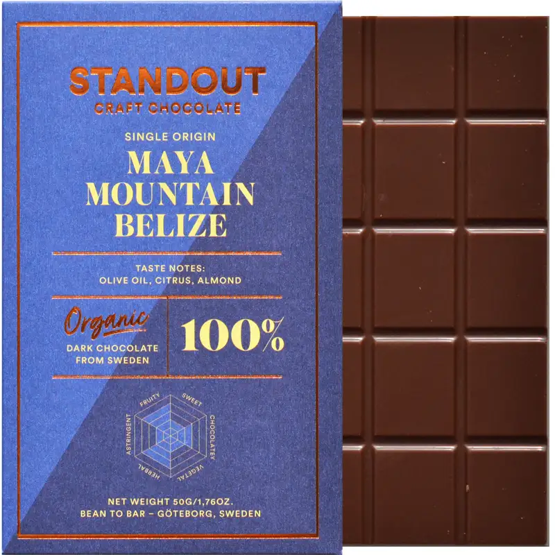 STANDOUT CHOCOLATE | Kakaomasse »Maya Mountain Belize« 100% | BIO | 50g 100% Kakaomasse Belize Schokoladen von Standout Chocolate