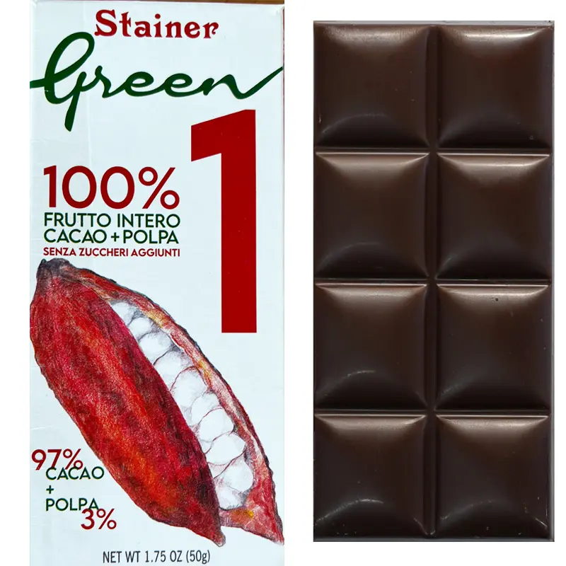 STAINER | Kakaomasse & Kakaopulpe »Green #1 Cacao 97% + Polpa 3%« 100% | 50g