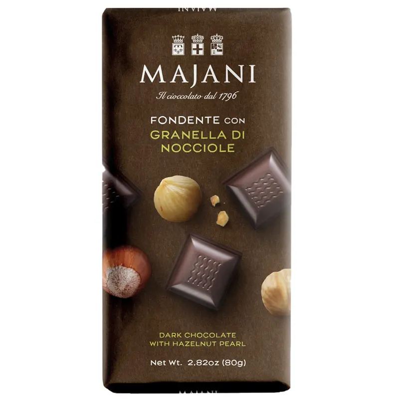 Dunkle Schokolade mit Haselnüssen von Majani Italien