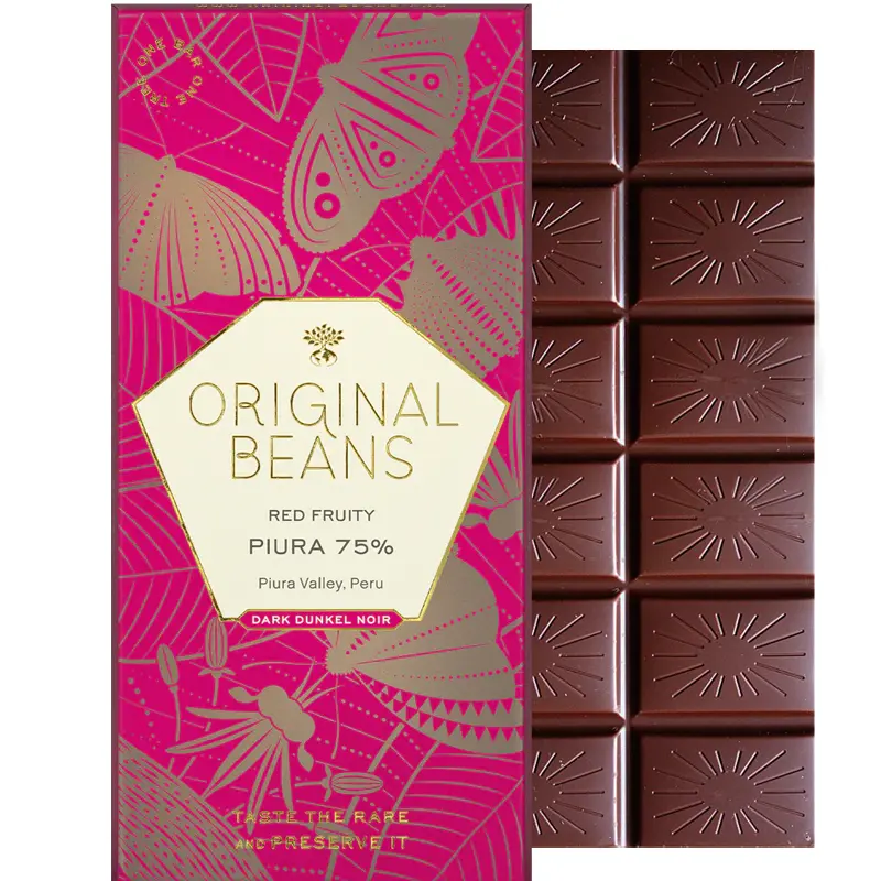 ORIGINAL BEANS | Dunkle Schokolade »Piura Porcelana« 75% | BIO | 70g Piura Porcelana Schokolade von original Beans