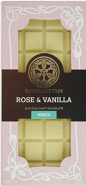 Weiße Schokolade mit Rose und vanille von Chocolate Tree