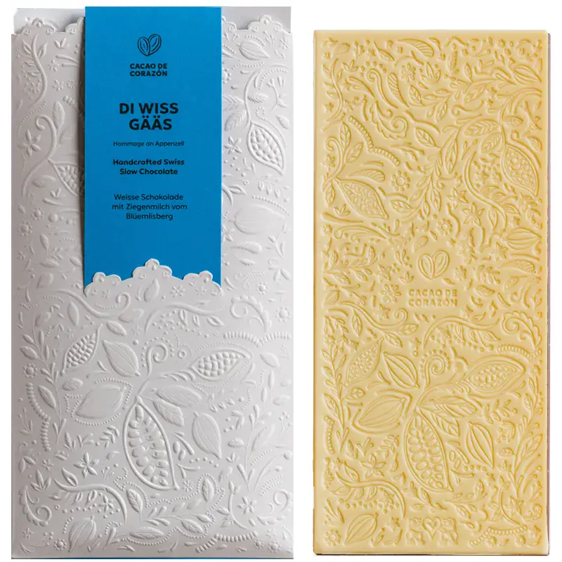 Di Wiss Gääs weiße Schweizer Schokolade von Cacao de Corazon
