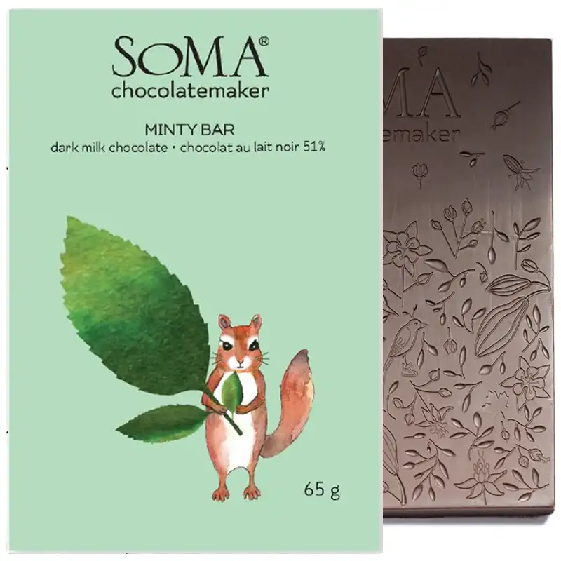 Milchschokolade Minty Bar von Soma Chocolate Canada