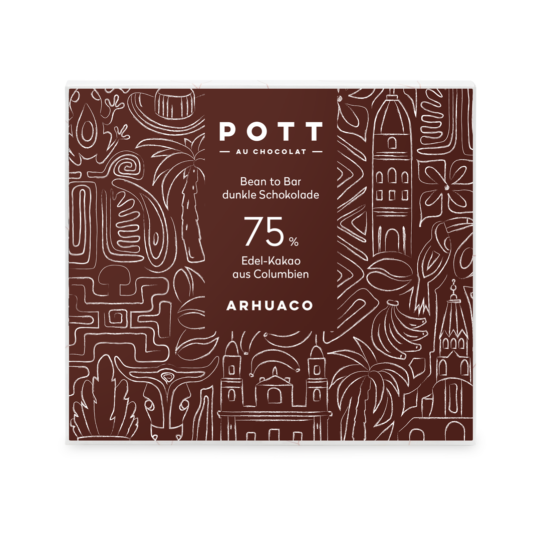 POTT au Chocolat | Dunkle Schokolade »Arhuaco Columbien« 75% | 80g MHD 30.01.2024