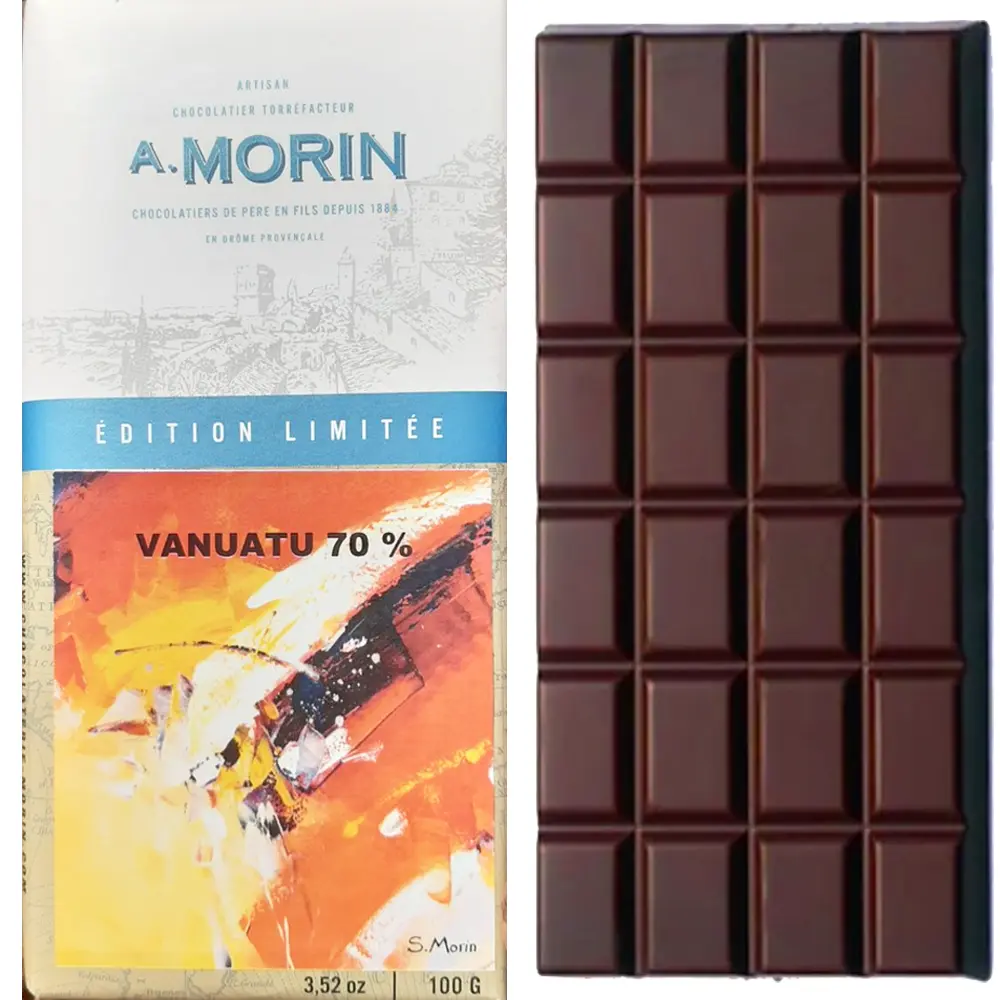 A. MORIN | Dunkle Schokolade Èdition Limitée »Vanuatu« 70% | 100g Vanuatu limitierte Schokolade von A.Morin aus Frankreich