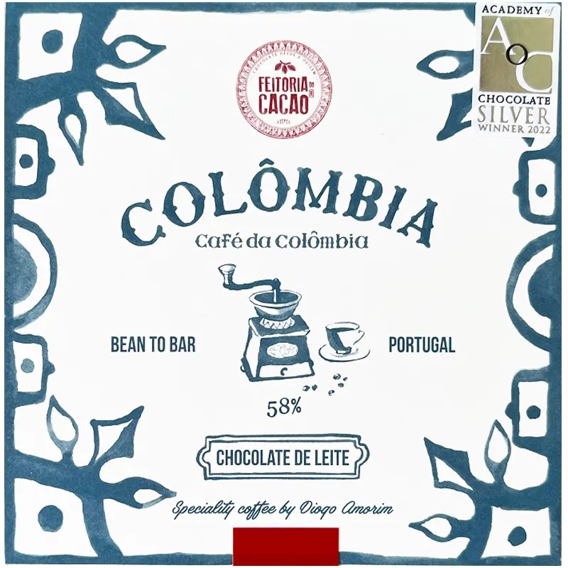 Milchschokolade mit Cafe Colombia von feitoria do Cacao, prämiert
