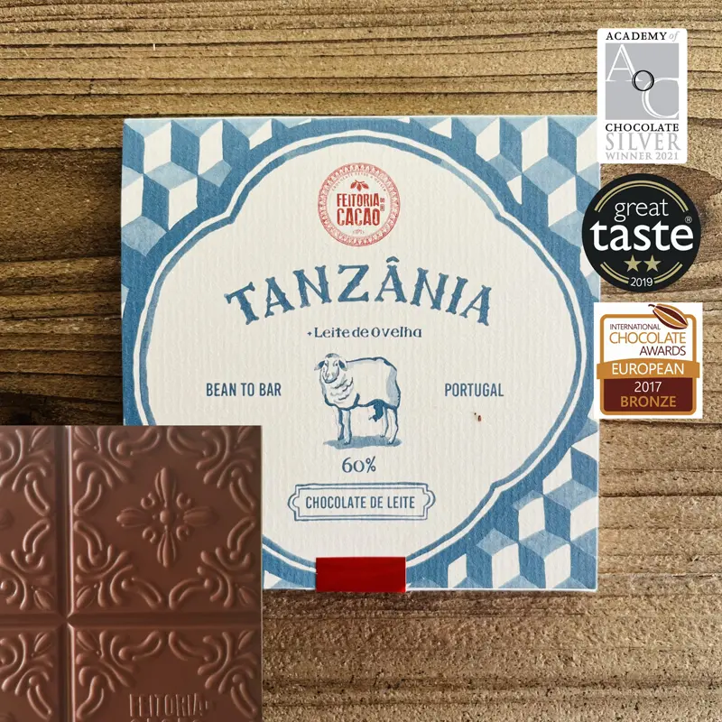 beste Pure Milchschokolade Tanzania von Feitoria do cacao