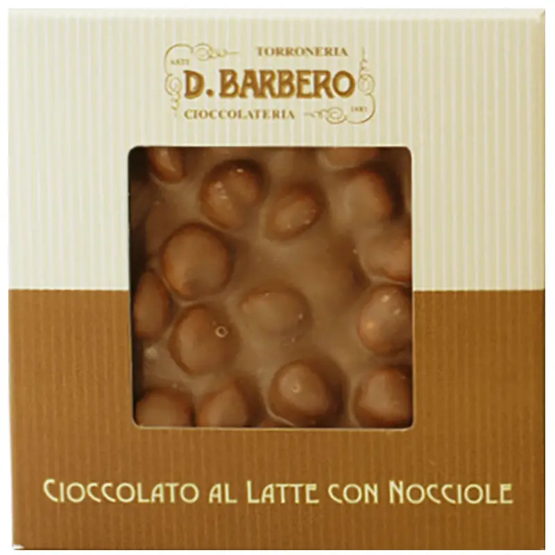 D. BARBERO | Schokolade »Cioccolato Gianduia con Nocciole« Milchschokolade mit ganzen Haselnüssen von D.Barbero