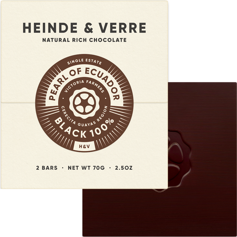 HEINDE & VERRE Schokoladen | Kakaomasse »Pearl of Ecuador« 100% | 70g 100% Kakao Pearl of ecuador Schokolade von Heinde & verre