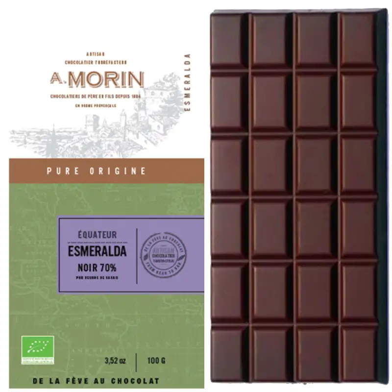 A. MORIN | Schokolade Equateur »Esmeralda Noir« 70% | BIO | 100g Esmeralda Noir 70% Ecuador Schokolade von A. Morin Frankreich