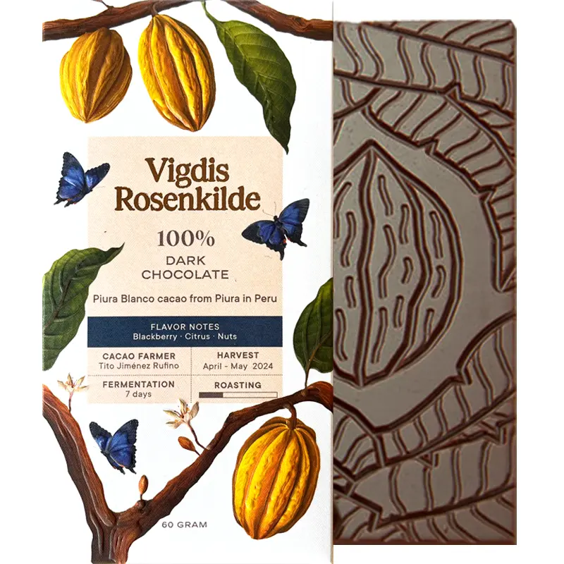 VIGDIS ROSENKILDE Schokoladen | Kakaomasse »Piura Blanco – Piura Peru« 100% | 60g Kakaomasse 100% von von Vigdis Rosenkilde SchokoladenNorwegen