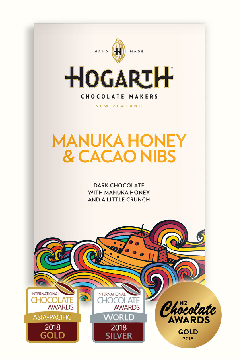 HOGARTH Chocolate | Dunkle Schokolade »Manuka Honey & Nibs« 66% | 70g