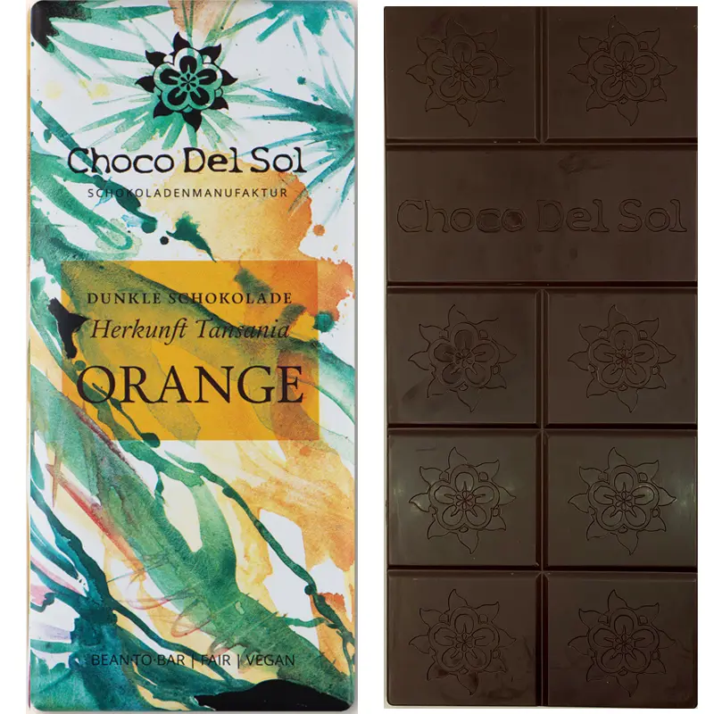 CHOCO DEL SOL | Dunkle Schokolade »Orange« 82% | BIO | 58g CHOCO DEL SOL | Dunkle Schokolade »Orange« 82% | BIO | 58g