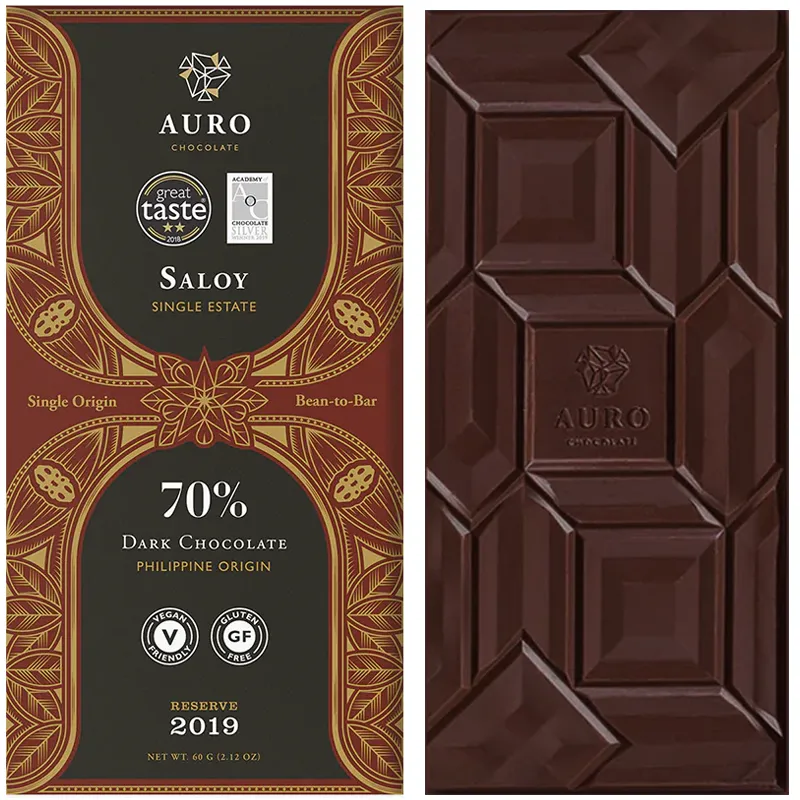 AURO Chocolate | Dunkle Schokolade »Saloy« 70% 60g Saloy 70% Schokolade prämiert von Auro