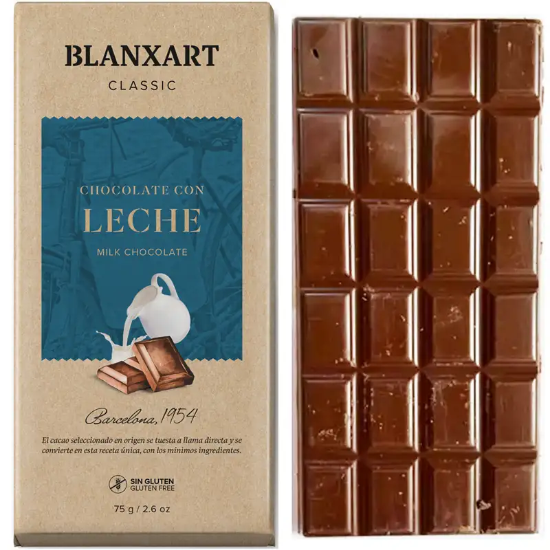 BLANXART | Milchschokolade »Chocolate con Leche« 43% | 75g Barcelona 1954 Milchschokolade Leche von Blanxart