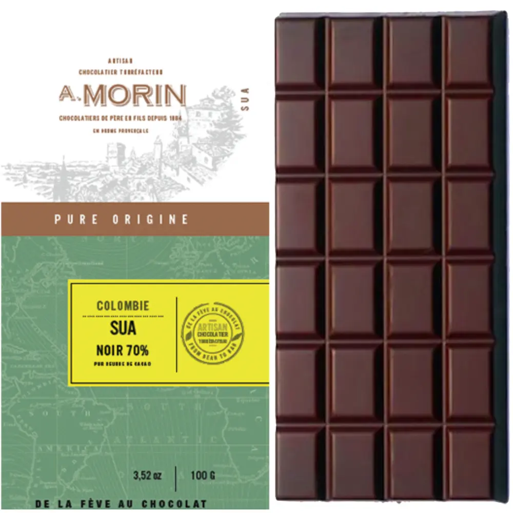 A. MORIN | Dunkle Schokolade »Colombie – Sua« 70% | 100g Sua Colombie Schokolade von A. Morin