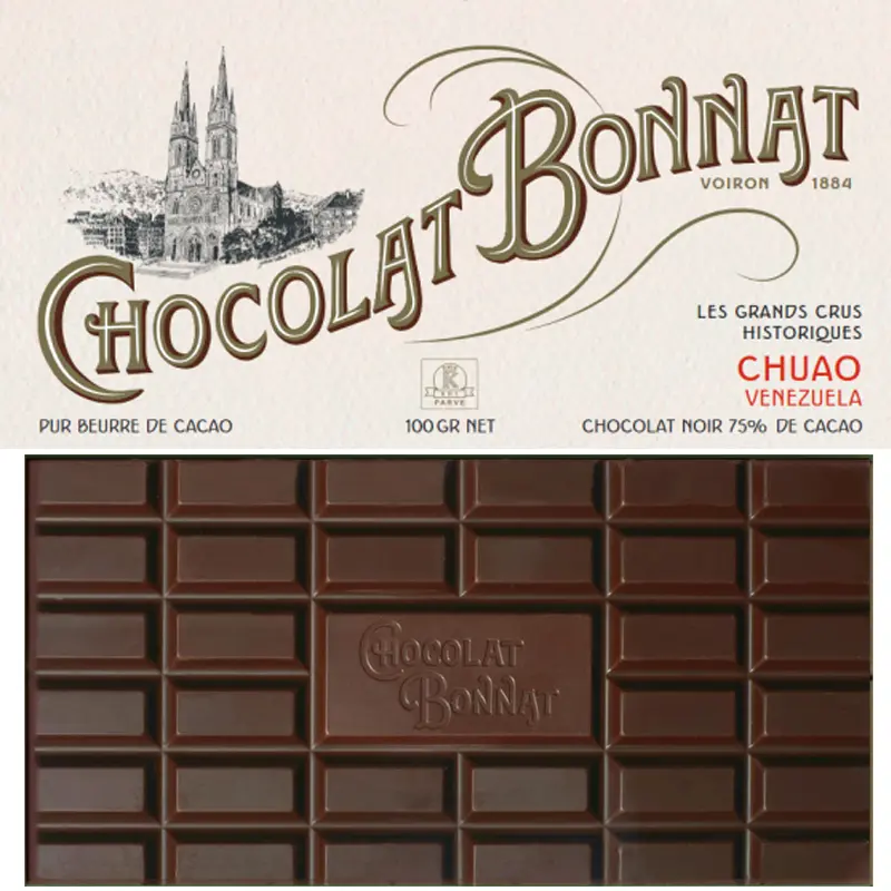 BONNAT Dunkle Schokolade | Chocolat »Chuao« Venezuela 75% | 100g Chuao Schokolade Venezuela von Bonnat Frankreich