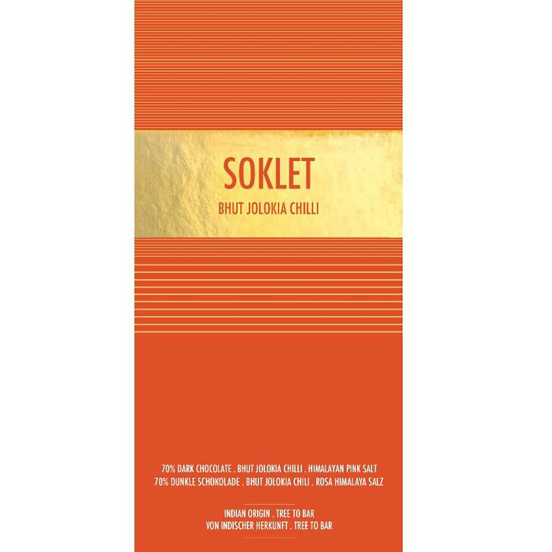 SOKLET | Dunkle Schokolade & Chili »Bhut Jolokia Chilli« 70% | 50g