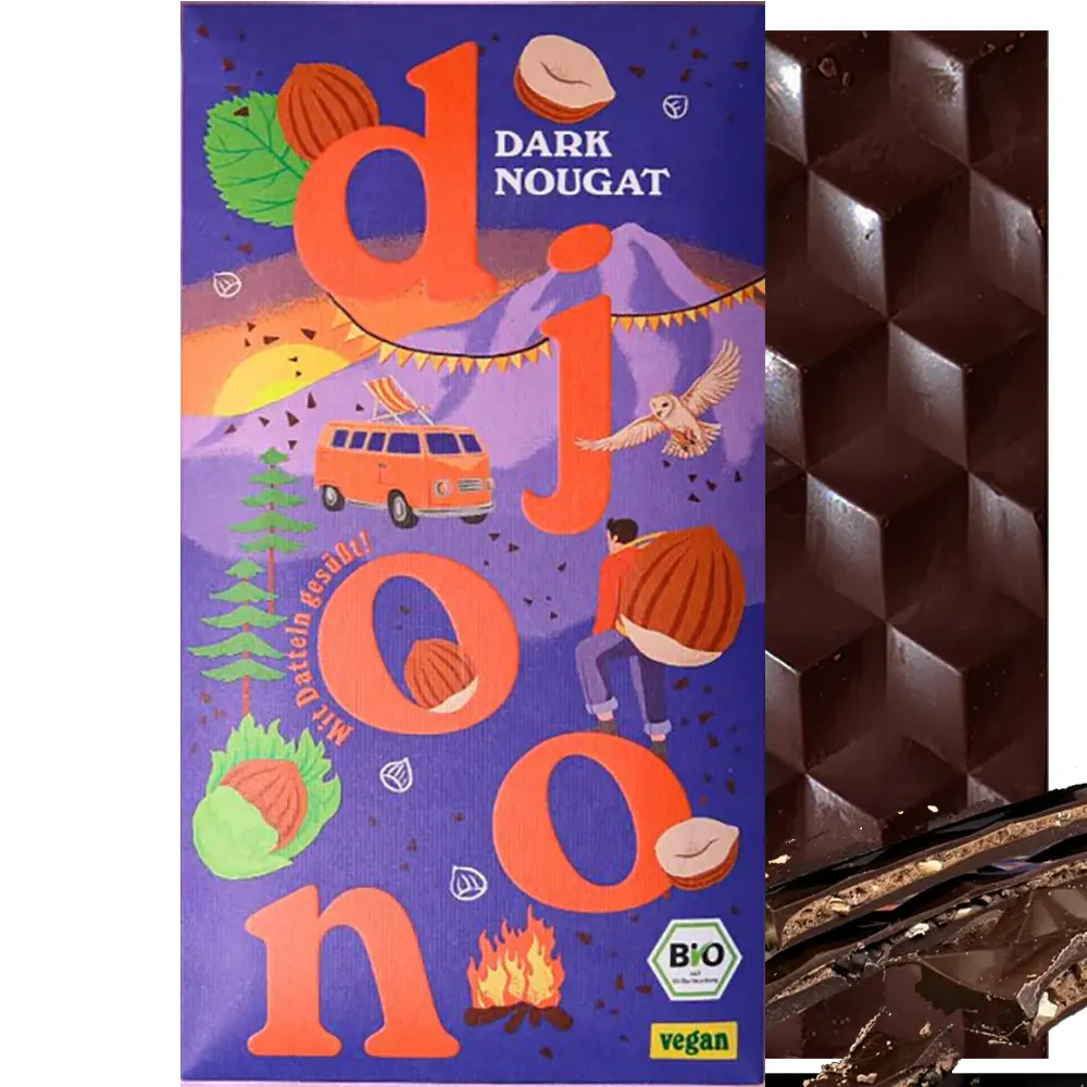 DJOON Schokoladen | Dunkle Dattel »Dark Nougat« 65% | BIO | 85g
