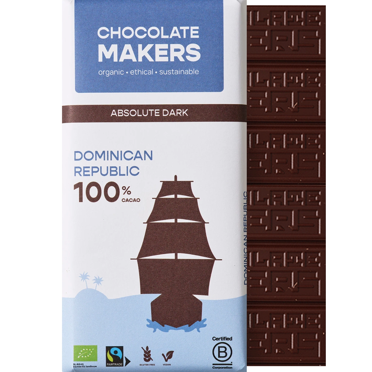 CHOCOLATE MAKERS Puur Noir 100 % – Kakaomasse aus der Dominikanischen Republik, Bean-to-Bar
