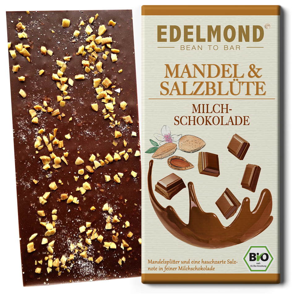 EDELMOND | Milchchokolade »Mandel & Salzblüte« 50% | BIO | 80g