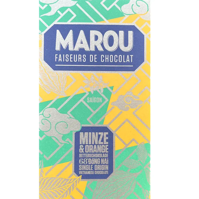 MAROU | Dunkle Schokolade »Dong Nai – Minze & Orange« 68% | 80g