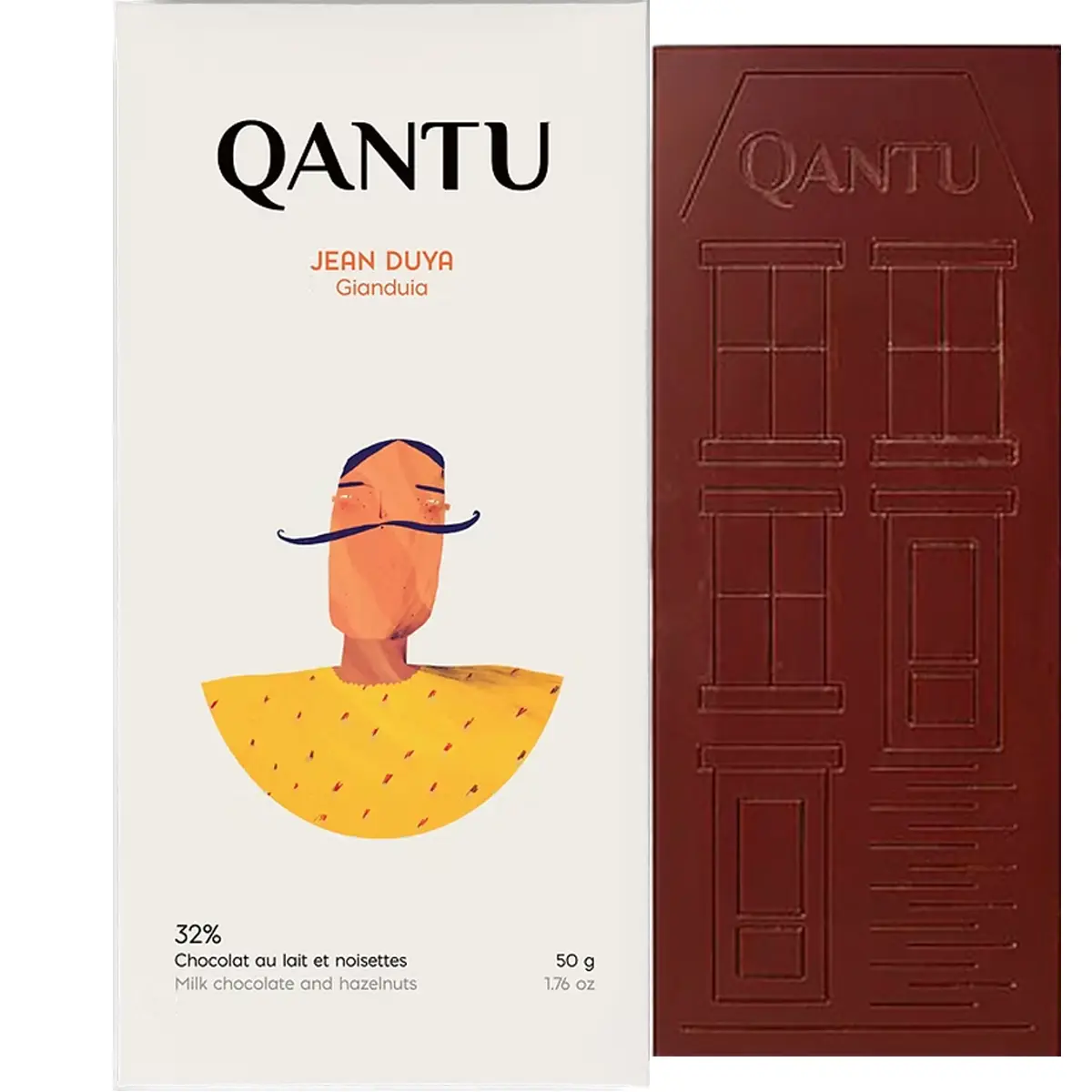 QANTU Jean Duya 32 % goldprämierte Gianduia-Nougatschokolade 50 g