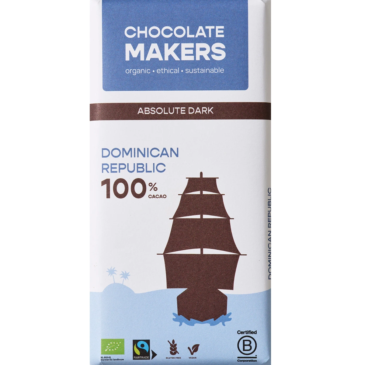 Amsterdam Chocolate Makers Puur Noir 100 % Kakaomasse, Bio-Fairtrade, vegan