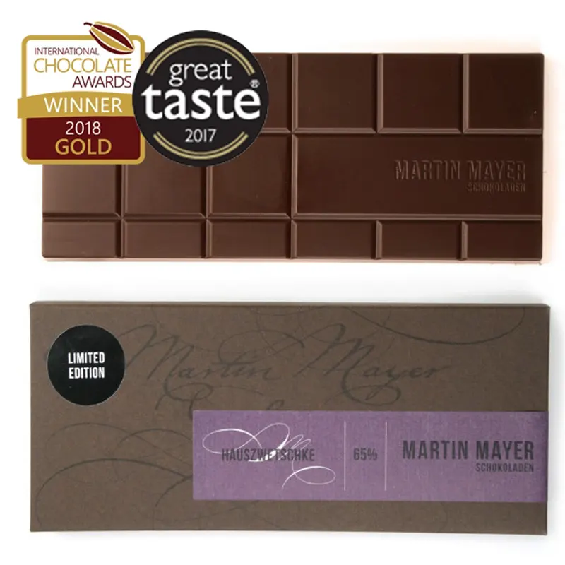 MARTIN MAYER | Gefüllte Schokolade »Hauszwetschke« 65% | 70g Schokolade mit Hauszwetschke gefüllt von Martin Mayer Österreich