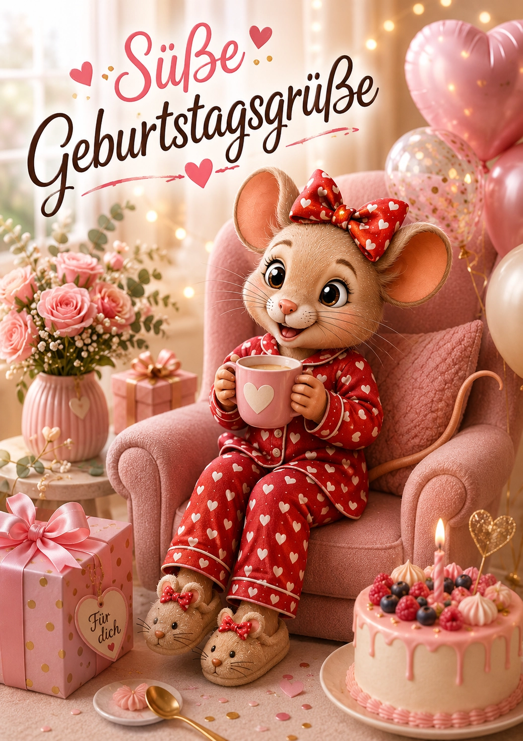 Grußkarte Süße Grüße mit Nelli Naschmaus