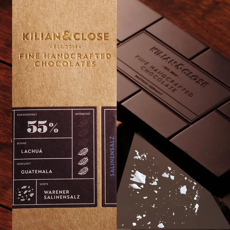 Handgemachte Schokolade mit Warener salinensalz von Kilian Close