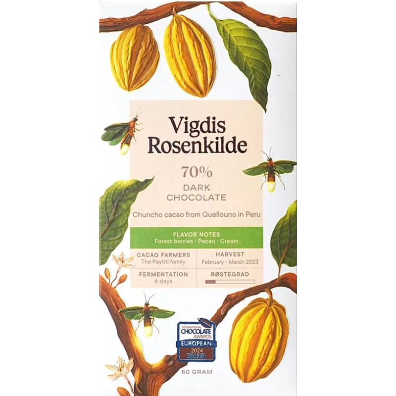 Peru Schokolade VIGDIS ROSENKILDE Quellouno 70 % mit Chuncho-Kakao aus Cusco