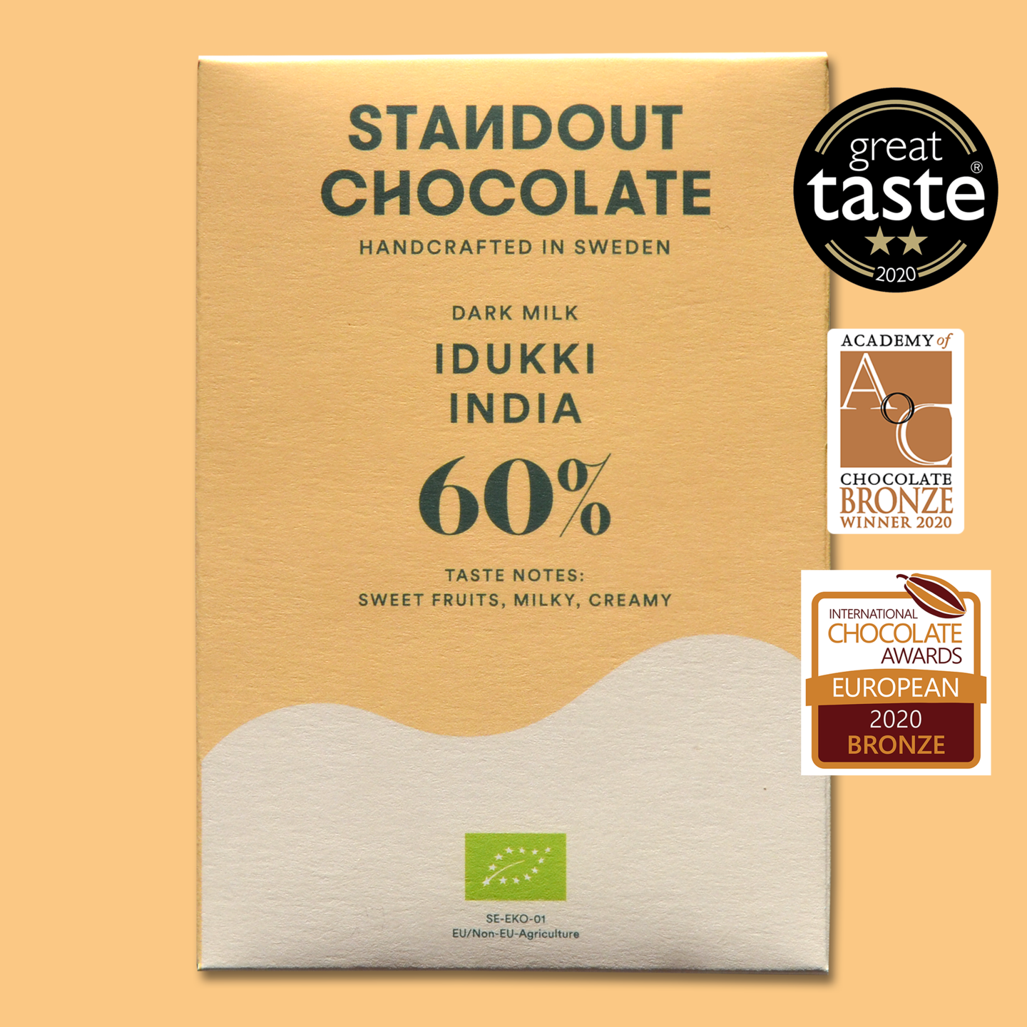 STANDOUT CHOCOLATE Milchschokolade | Dark Milk »India Idukki« 60% | BIO | 50g