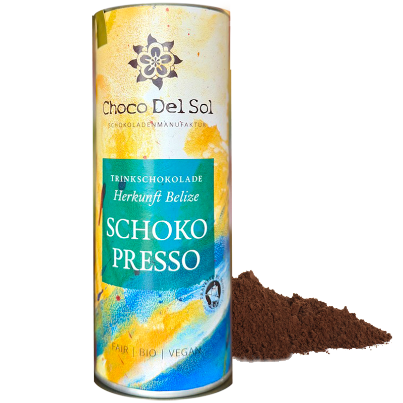 CHOCO DEL SOL | Trinkschokolade & Espresso »Schokopresso« 75% | BIO | 130g Schokopresso Belize von Choco del sol