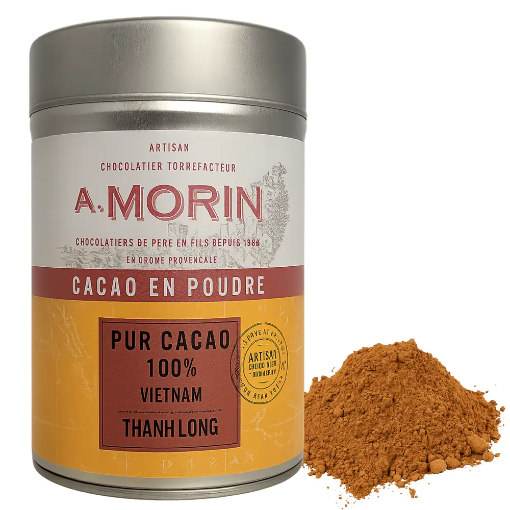 A. MORIN | Kakaopulver Pur Cacao »Vietnam – Thanh Long« 100% | 200g Pures kakaopulver 100% Vietnam Than Long von Morin
