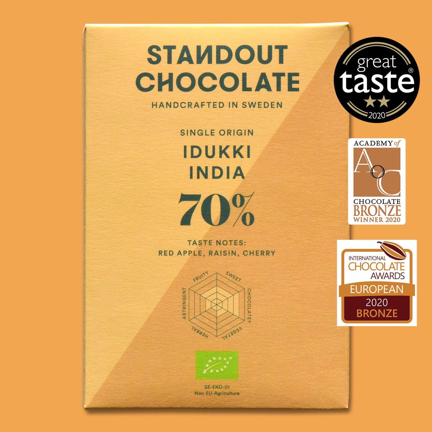 STANDOUT CHOCOLATE | Dunkle Schokolade »Idukki India« 70% | 50g MHD 03.06.2023