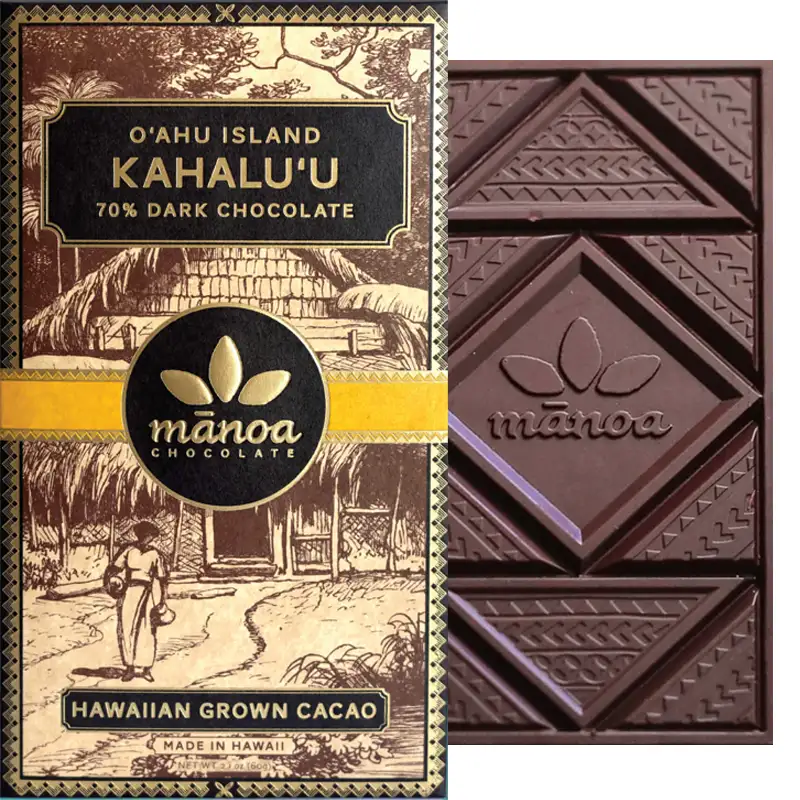 MANOA | Dunkle Schokolade »Kahalu'u O'ahu Island« 70% | 50g MHD 20.11.2025 Kahalu'u Schokolade von Manoa Hawaii