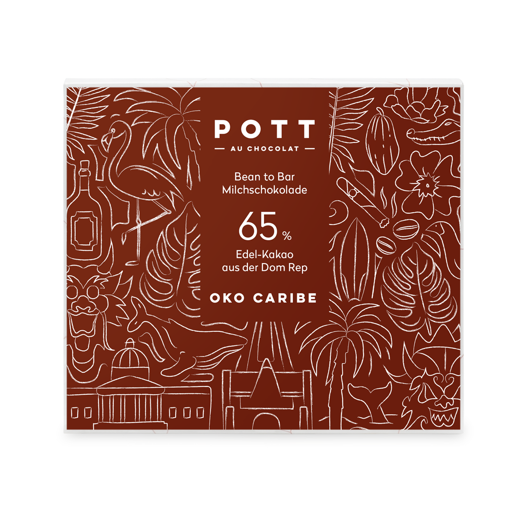 POTT au Chocolat | Milchschokolade »Oko Caribe – Dom. Rep.« 65% | 80g MHD 30.06.2022